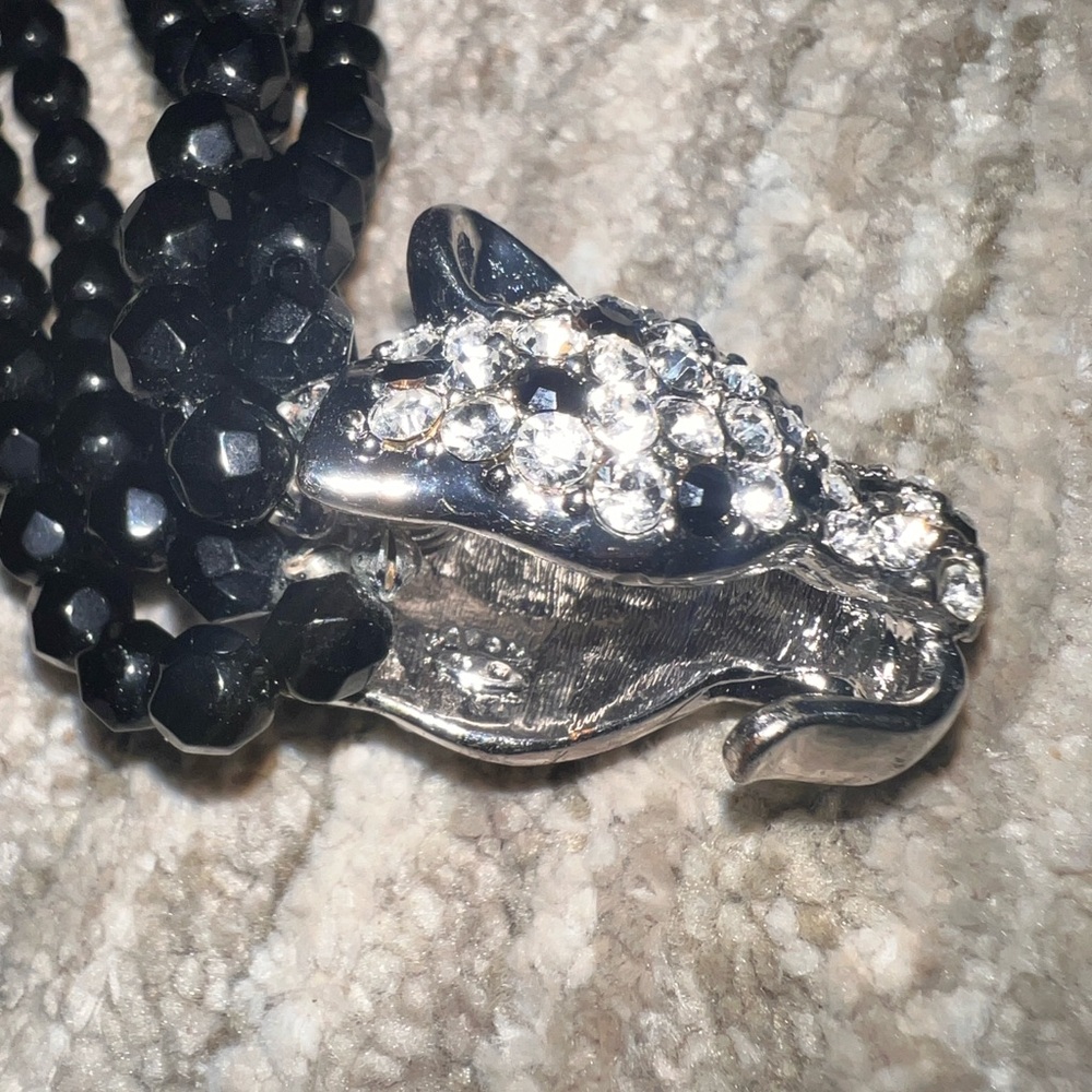 KENNETH JAY LANE for AVON BLACK TORSADE
NECKLACE, CRYSTAL LEOPARD - Picture 5 of 8